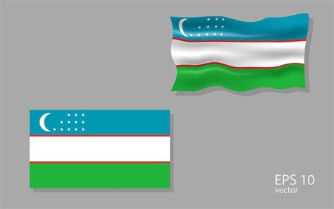 Premium Vector | Vector flag of Uzbekistan illustration