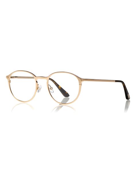 Tom Ford Round Optical Glasses W/ Magnetic Clip On in Rose Gold ...