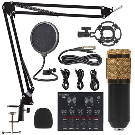 BM800+V8 Condenser Microphone Metal Body