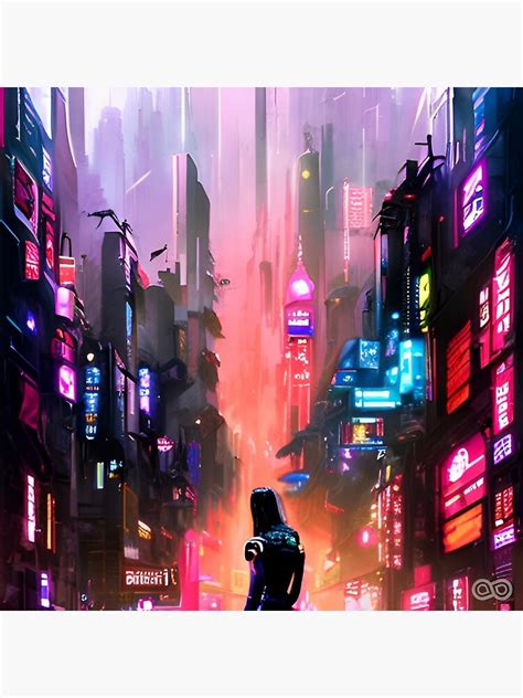 "Cyberpunk Digital Art, Futuristic Sci-Fi Art, Cyberpunk Painting #10" Sticker for Sale by ...