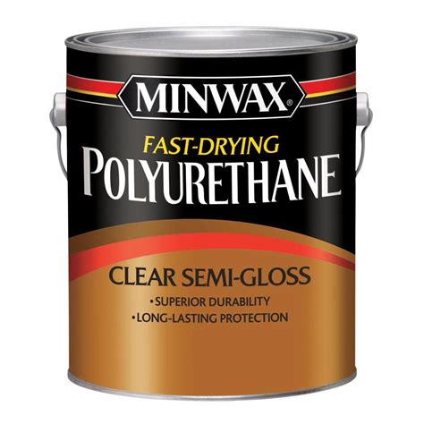 Minwax 1 gal. Clear Semi-Gloss Fast-Drying Polyurethane Interior Wood Protective Finish-71029 ...
