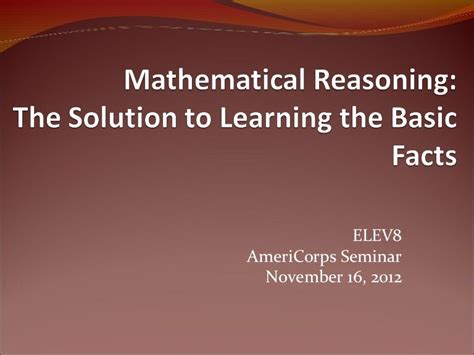 Mathematical reasoning