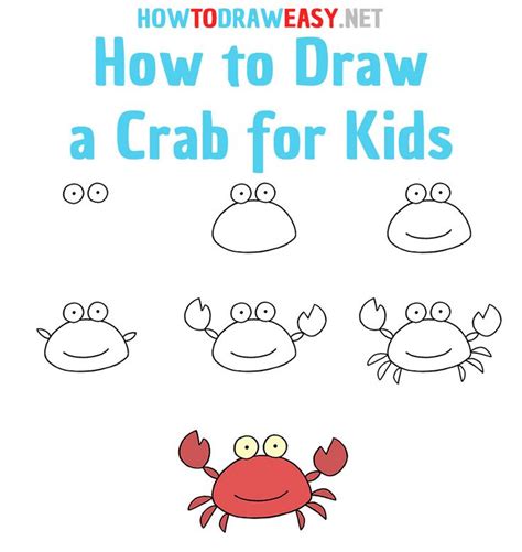 How to Draw a Crab for Kids - How to Draw Easy | Zeichnen lernen für ...