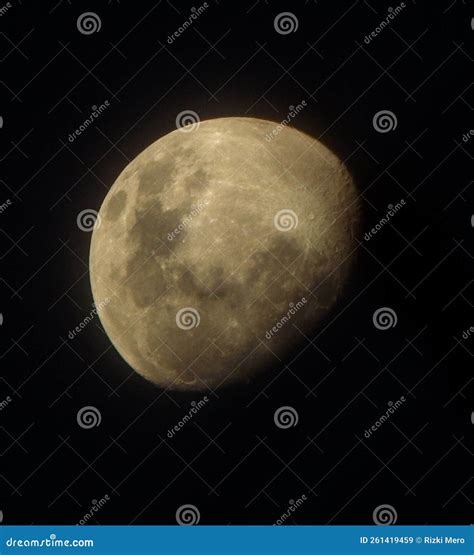 The Appearance of the Moon is Brown, the Moon is Not Full Stock Image ...