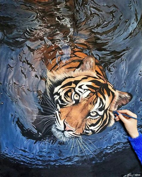 Hyper realistic painting tiger - Artist Maryam Nayeb Razmegahi | Hyper realistic paintings ...