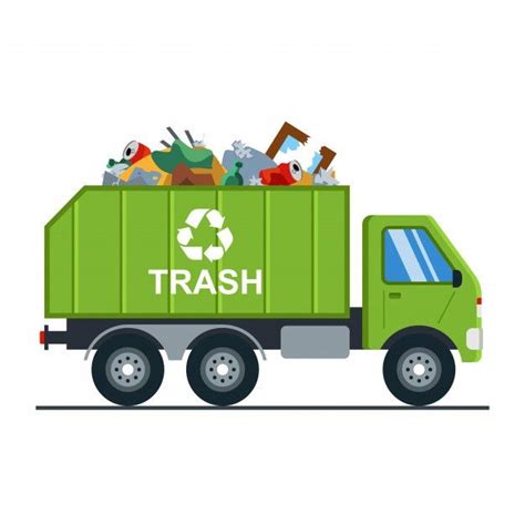 Garbage Truck With Garbage Goes To The Landfill. | Garbage truck ...