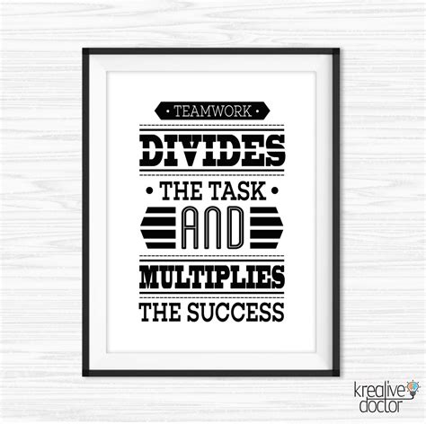 Office Wall Art Teamwork Quotes Printable Success Quotes