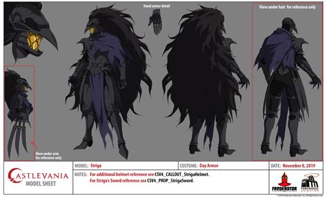 Castlevania season 4 high resolution character design sheets.