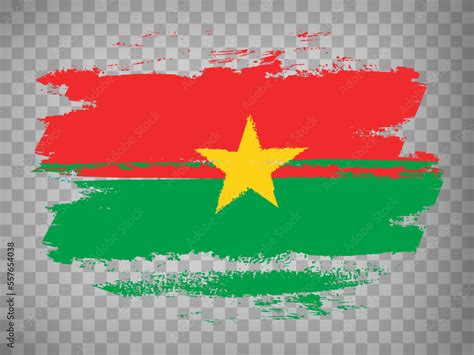 Flag of Burkina Faso brush stroke background. Flag Burkina Faso on transparent background for ...