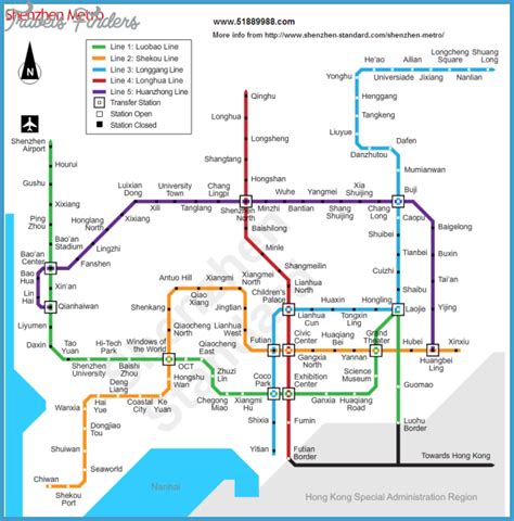 SHENZHEN METRO NETWORK MAP - TravelsFinders.Com