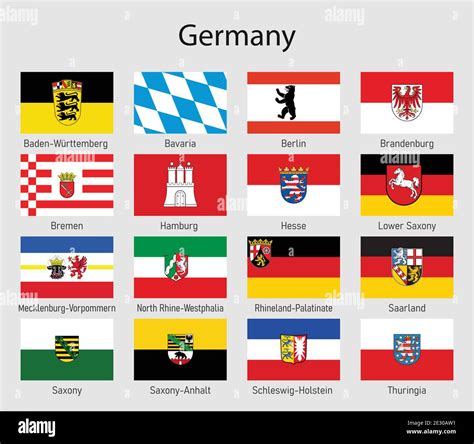 Set Flags of the states of Germany, All German lands flag collection ...