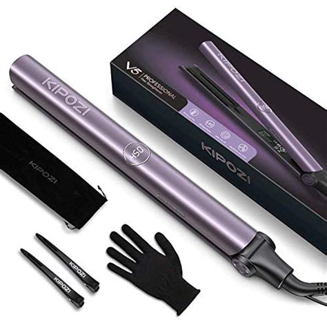 KIPOZI Hair Straightener Flat Iron for Hair V5 with Titanium Plate ...