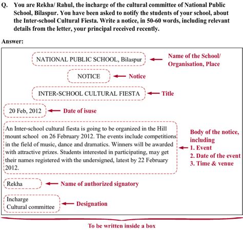 format of notice English Report - 5676085 | Meritnation.com