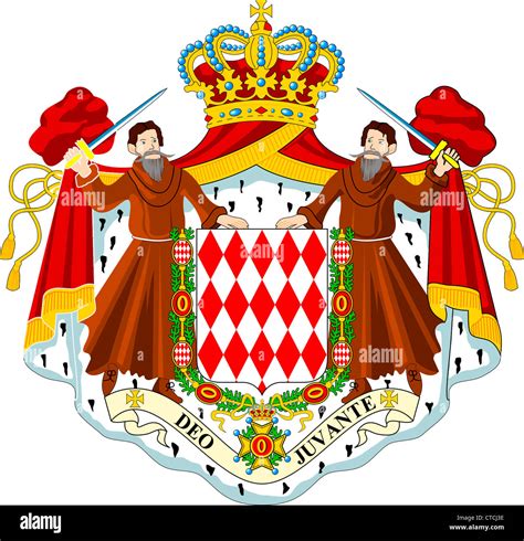 Coat of arms of the Principality of Monaco Stock Photo - Alamy