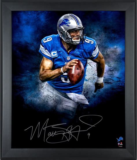 Matthew Stafford Detroit Lions Framed Autographed 20'' x 24'' In Focus Photograph-#9 of Limited ...