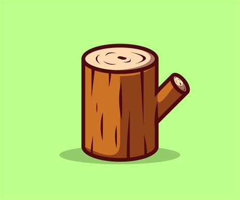 Illustration of a wooden log Vector Icon. Flat Cartoon Style. 13129468 ...