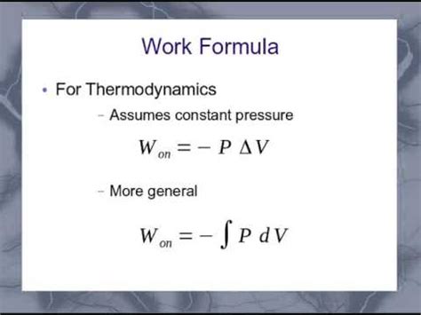 Work in Thermodynamics - YouTube