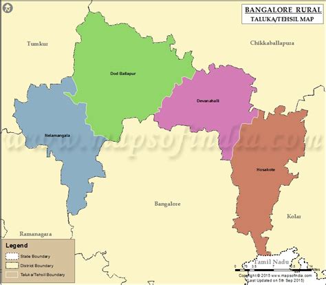 Bangalore Rural Tehsil Map, Bangalore Rural Taluk Map