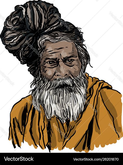 Indian sadhu Royalty Free Vector Image - VectorStock