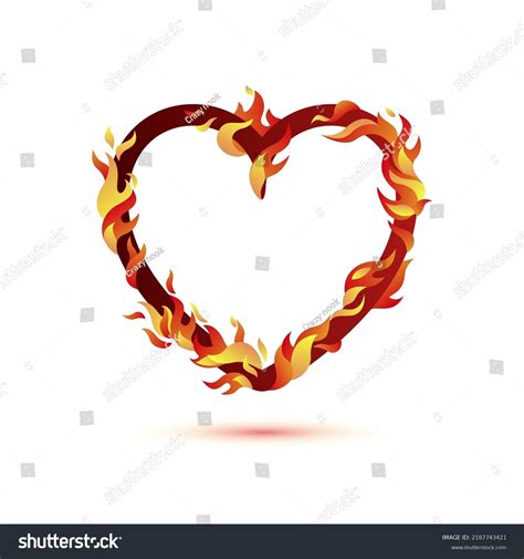 Flaming Heart Vector Icon Symbol Passionate Stock Vector (Royalty Free ...