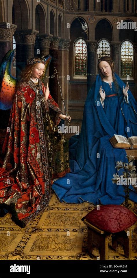 The Annunciation, Jan van Eyck, circa 1435, National Gallery of Art, Washington DC, USA, North ...