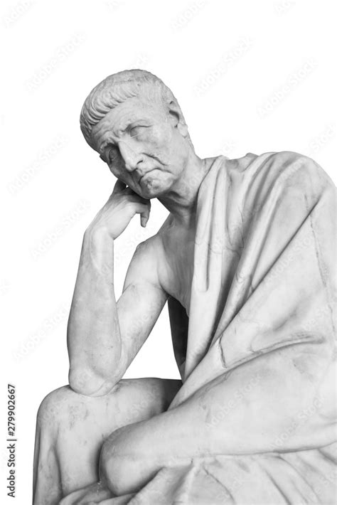 marble statue with old man thinking Stock Photo | Adobe Stock