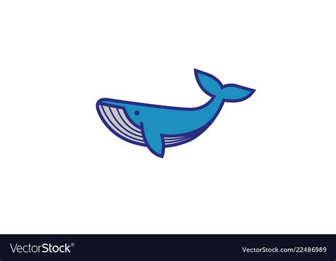 Creative blue whale logo Royalty Free Vector Image