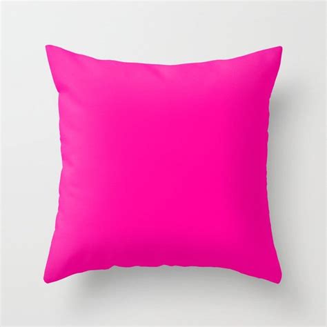 Neon Pink Solid Colour Throw Pillow by koovox #AD , #affiliate, # ...