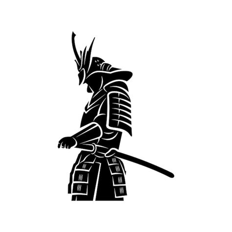 Premium Vector | Samurai warrior Logo Design Vector Silhouette of Samurai Template illustration