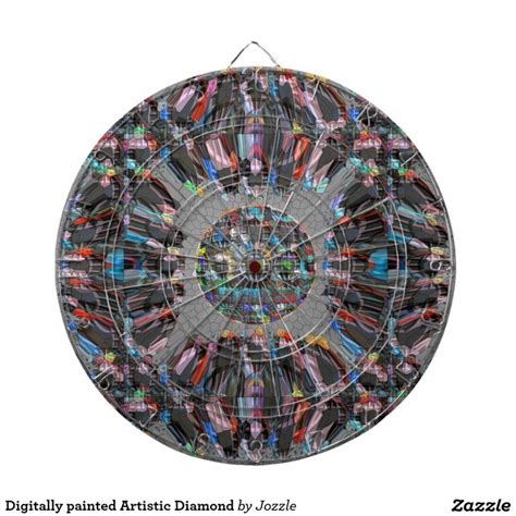 Digitally painted Artistic Diamond Dart Board | Dart board, Artist, Dart