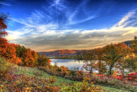 Beautiful Autumn River Valley Free Stock Photo - Public Domain Pictures