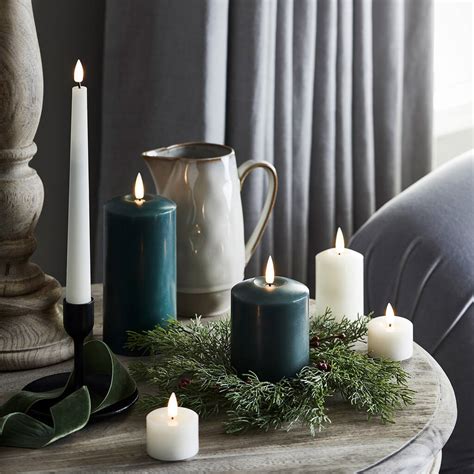 Trio Of Pine Green Realistic Flame LED Candles By Lights4fun | notonthehighstreet.com