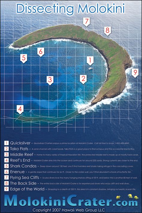 Molokini Dive Spots | Map of Molokini snorkel and scuba locations in ...