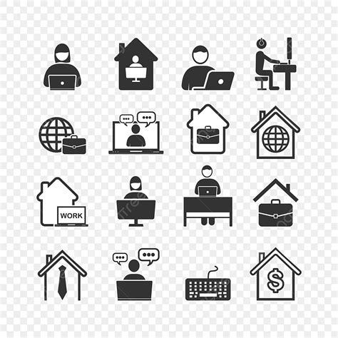 Freelancer Working Vector Art PNG, Freelance And Remote Work Vector Icons Set, Freelance, Job ...