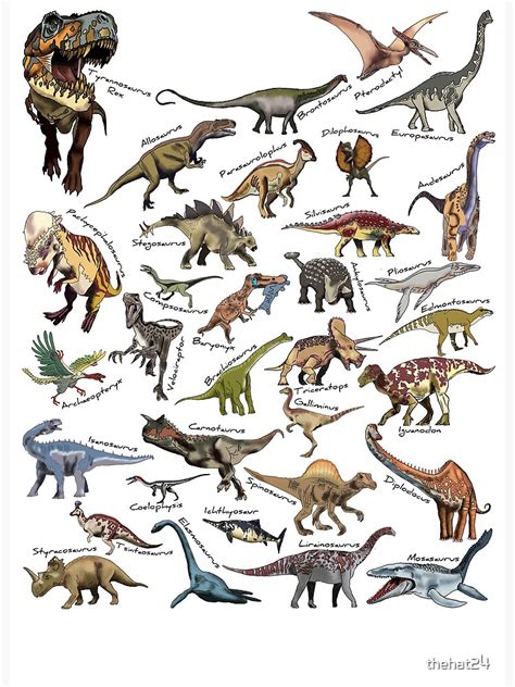 "Dinosaur chart" Art Board Print for Sale by thehat24 | Redbubble