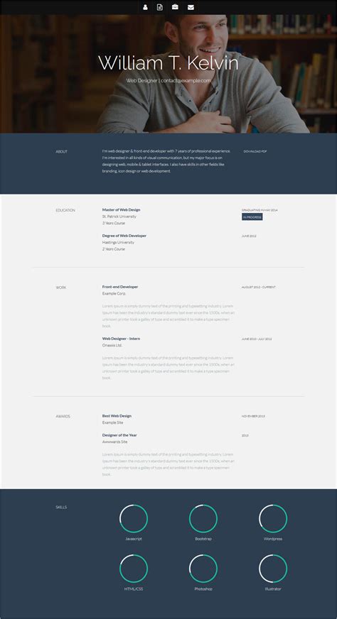 30 Best Free Online Resume CV Website Templates