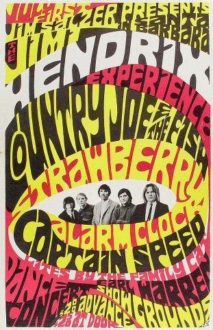 Jimi Hendrix Experience Vintage Concert Poster from Earl Warren Showgrounds, Jul 1, 1967 at ...