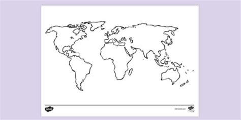 FREE! - World Map Colouring Sheet | Colouring | Colouring Sheets