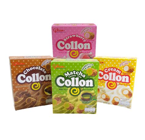 10-12 Pcs Glico Collon Biscuit Roll with Cream Chocolate Strawberry Flavor Snack | eBay ...