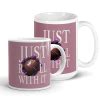 Just Roll With It ~ White and Pink Glossy Pastry Art Ceramic Mug with Le Desir Dessert ...