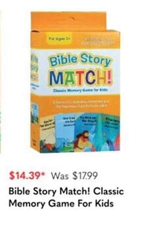 Bible Story Match! Classic Memory Game For Kids Offer at Koorong ...