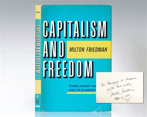 Capitalism And Freedom Milton Friedman First Edition Signed