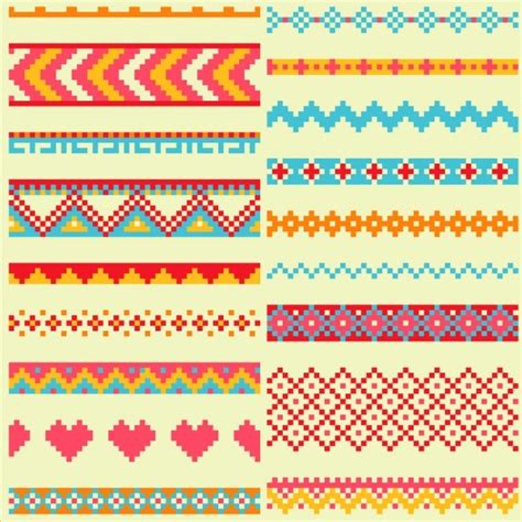 Free Vector | Pixel patterns, geometric shapes