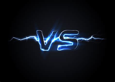 Versus VS logo. Battle headline template. Sparkling lightning design ...