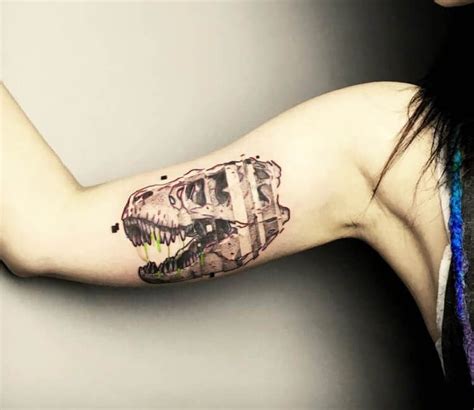 Photo - T-Rex skull tattoo by Damian Orawiec | Photo 29778 | T rex skull tattoo, T rex skull ...