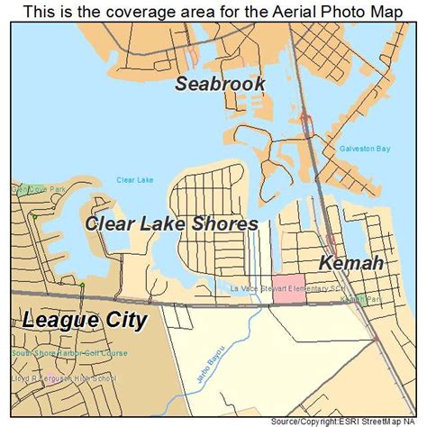 Aerial Photography Map of Clear Lake Shores, TX Texas