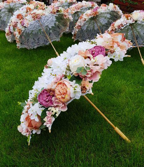 Bridal Umbrella Flower Girl Parasol Bridal Floral Umbrella Wedding Photography Decor Window Shop ...