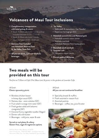 Volcanoes Of Maui Tour Fact Sheet | PDF | Free Download