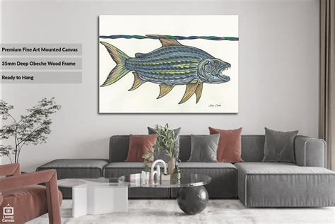 Tiger fish • Framed & Mounted Canvas Original Wall Arts