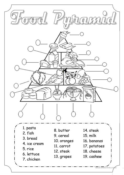 Food Pyramid worksheet - Free ESL printable worksheets made by teachers